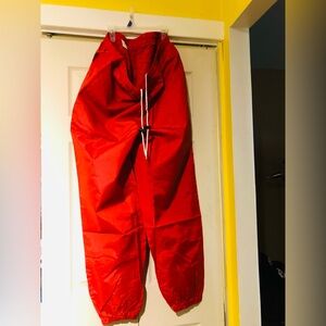 Bright Red nylon sweatpants with inner lining and Drawstring (Size XXL)